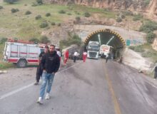 برخورد اتوبوس با پژو ۴۰۵ در تونل پاتاوه، ۹ مصدوم و یک فوتی برجای گذاشت